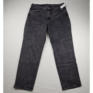 Old Navy OG Straight High Rise Secret Slim Pocket Women's 12 Black Stretch Denim